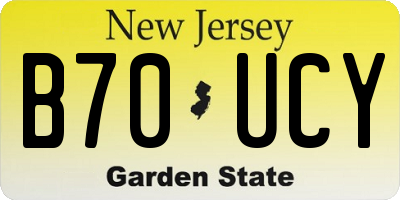 NJ license plate B70UCY
