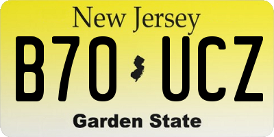 NJ license plate B70UCZ