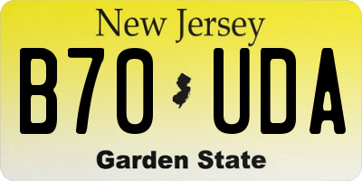 NJ license plate B70UDA