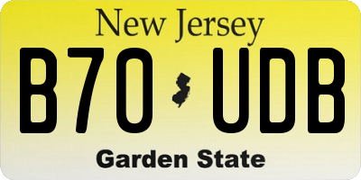 NJ license plate B70UDB