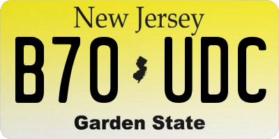 NJ license plate B70UDC