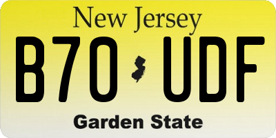 NJ license plate B70UDF