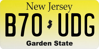 NJ license plate B70UDG