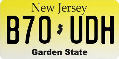 NJ license plate B70UDH