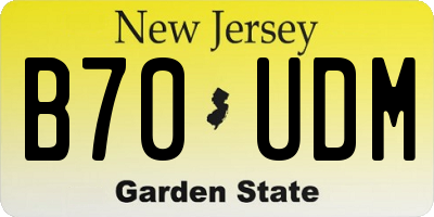 NJ license plate B70UDM
