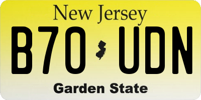 NJ license plate B70UDN