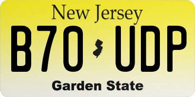 NJ license plate B70UDP