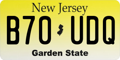 NJ license plate B70UDQ