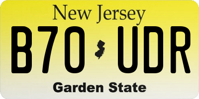 NJ license plate B70UDR