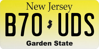 NJ license plate B70UDS