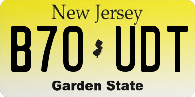 NJ license plate B70UDT