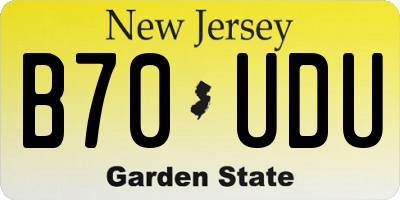 NJ license plate B70UDU
