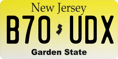 NJ license plate B70UDX