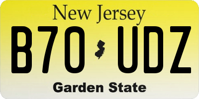 NJ license plate B70UDZ