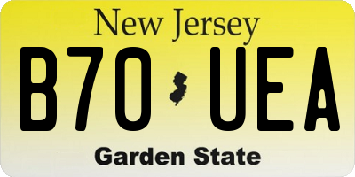 NJ license plate B70UEA