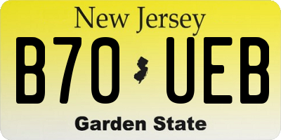 NJ license plate B70UEB