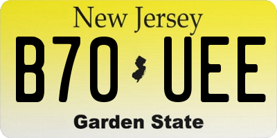 NJ license plate B70UEE