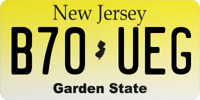 NJ license plate B70UEG