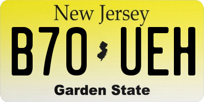 NJ license plate B70UEH