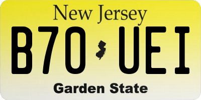 NJ license plate B70UEI