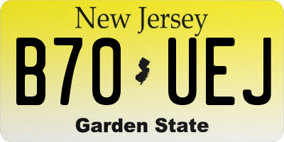NJ license plate B70UEJ