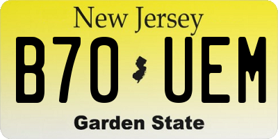 NJ license plate B70UEM