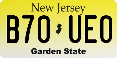 NJ license plate B70UEO