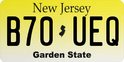 NJ license plate B70UEQ