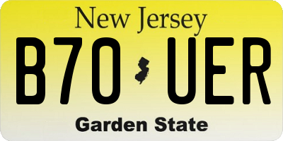 NJ license plate B70UER