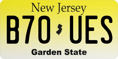 NJ license plate B70UES