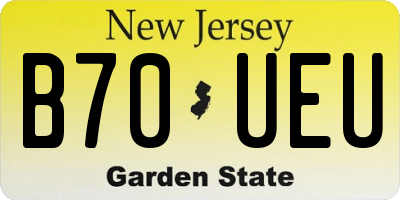 NJ license plate B70UEU