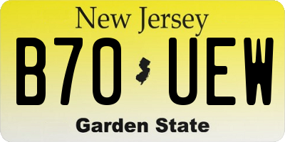 NJ license plate B70UEW