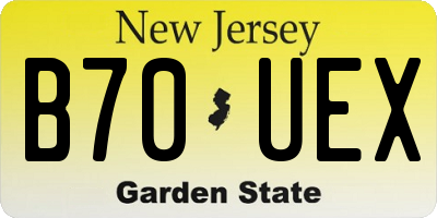 NJ license plate B70UEX