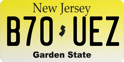 NJ license plate B70UEZ
