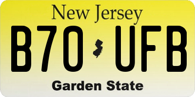 NJ license plate B70UFB