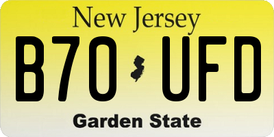 NJ license plate B70UFD