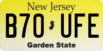 NJ license plate B70UFE