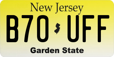 NJ license plate B70UFF
