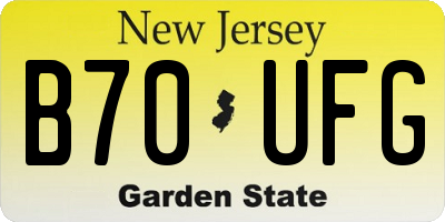 NJ license plate B70UFG