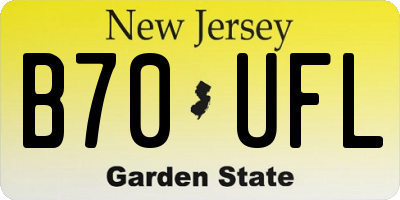 NJ license plate B70UFL