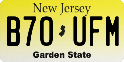 NJ license plate B70UFM