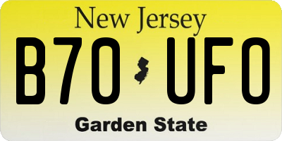 NJ license plate B70UFO