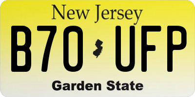 NJ license plate B70UFP