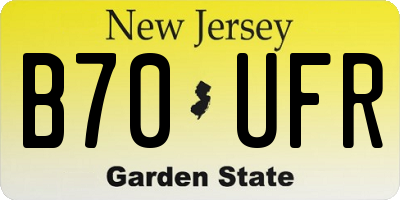 NJ license plate B70UFR