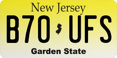 NJ license plate B70UFS