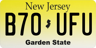 NJ license plate B70UFU