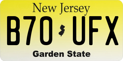 NJ license plate B70UFX