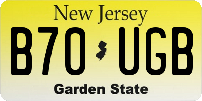 NJ license plate B70UGB