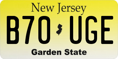 NJ license plate B70UGE