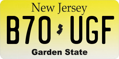 NJ license plate B70UGF